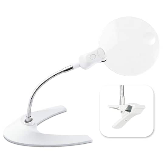 OttLite 5&#x22; LED Magnifier with Clip &#x26; Stand